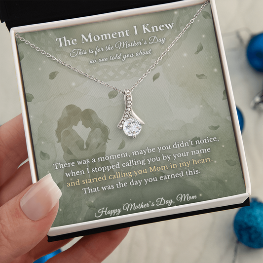 Stepmom Necklace Birthday Gift | Message Card | Elegant Crystal Pendant From Stepchild