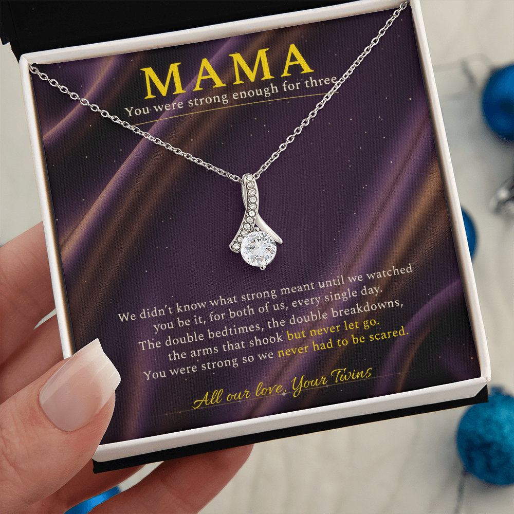 Expecting Twin Mom Necklace Gift | Message Card | Elegant Pendant Appreciation