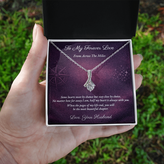 Alluring Beauty Necklace for Military Wife Gift | Message Card | Elegant Pendant Jewelry