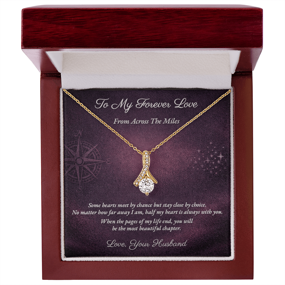 Alluring Beauty Necklace for Military Wife Gift | Message Card | Elegant Pendant Jewelry