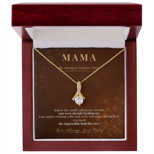 Beautiful Nurse Mom Necklace Keepsake Gift | Message Card | Crystal Pendant