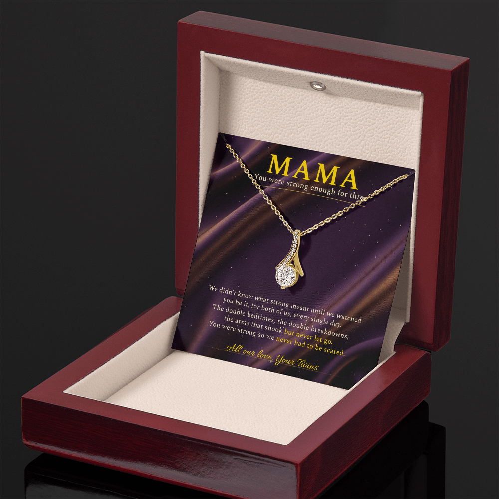 Expecting Twin Mom Necklace Gift | Message Card | Elegant Pendant Appreciation