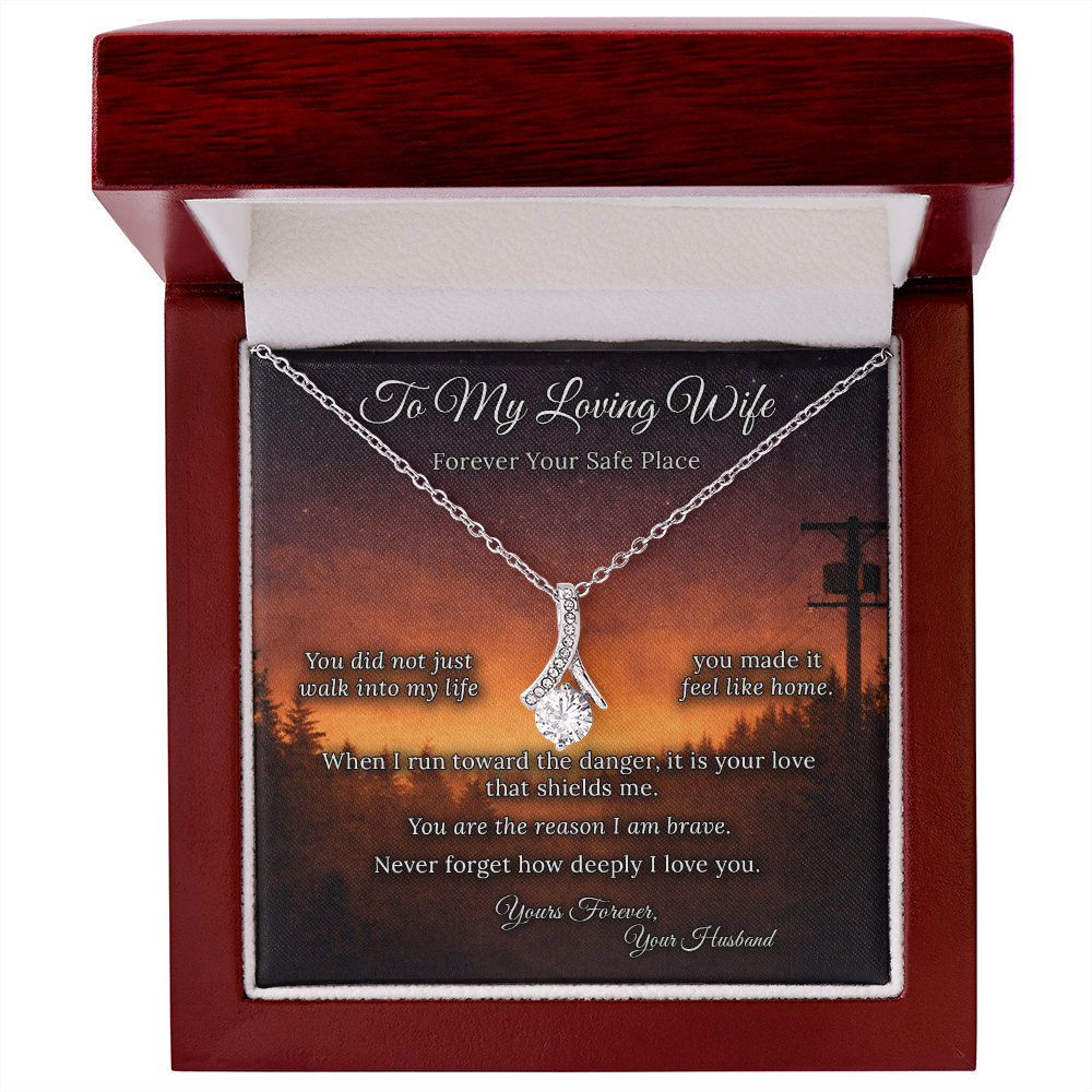 Alluring Beauty Necklace for Lineman Wife Birthday Gift | Message Card | Elegant
