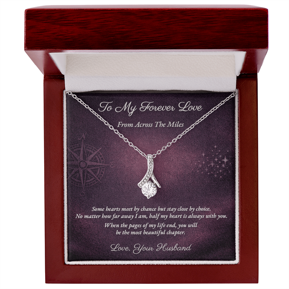 Alluring Beauty Necklace for Military Wife Gift | Message Card | Elegant Pendant Jewelry