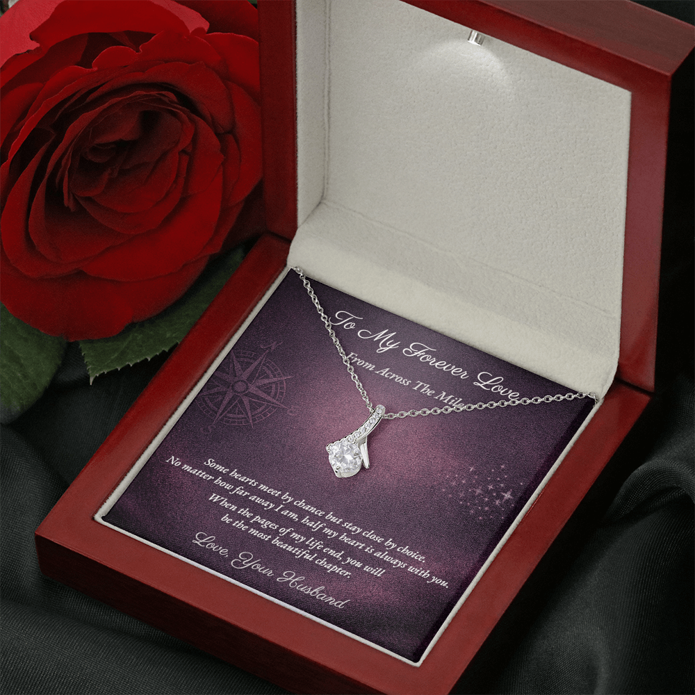 Alluring Beauty Necklace for Military Wife Gift | Message Card | Elegant Pendant Jewelry
