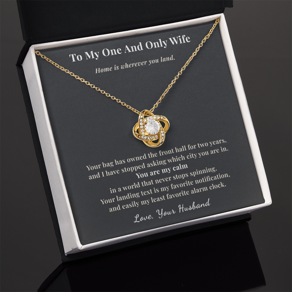 Flight Attendant Wife Necklace Romantic Gift From Husband | Message Card | Knot Pendant Keepsake