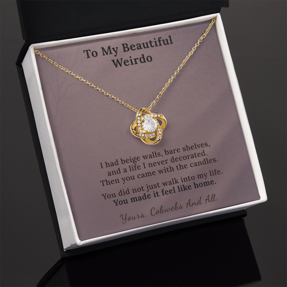 Witchy Wife Necklace Sentimental Gift From Husband | Message Card | Knot Pendant Dark Romance