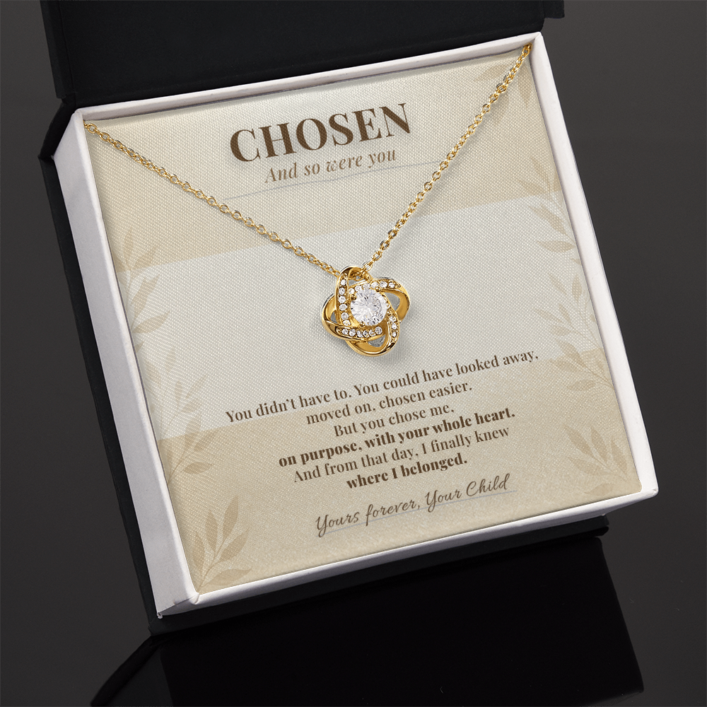 Chosen Love Necklace | Foster Mom & Adoptive Mom Gift | "You Chose Me" Message Card