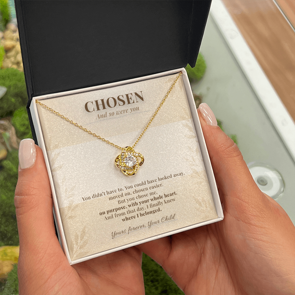 Chosen Love Necklace | Foster Mom & Adoptive Mom Gift | "You Chose Me" Message Card