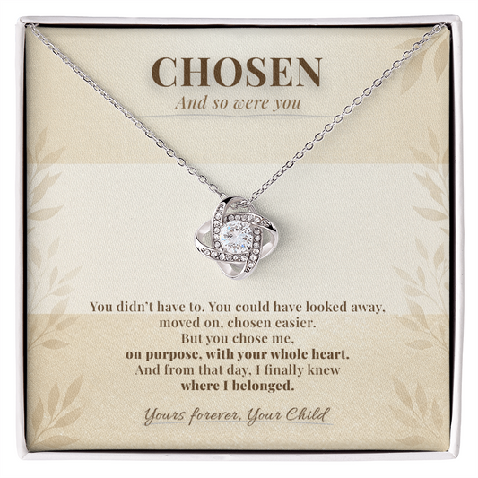 Chosen Love Necklace | Foster Mom & Adoptive Mom Gift | "You Chose Me" Message Card