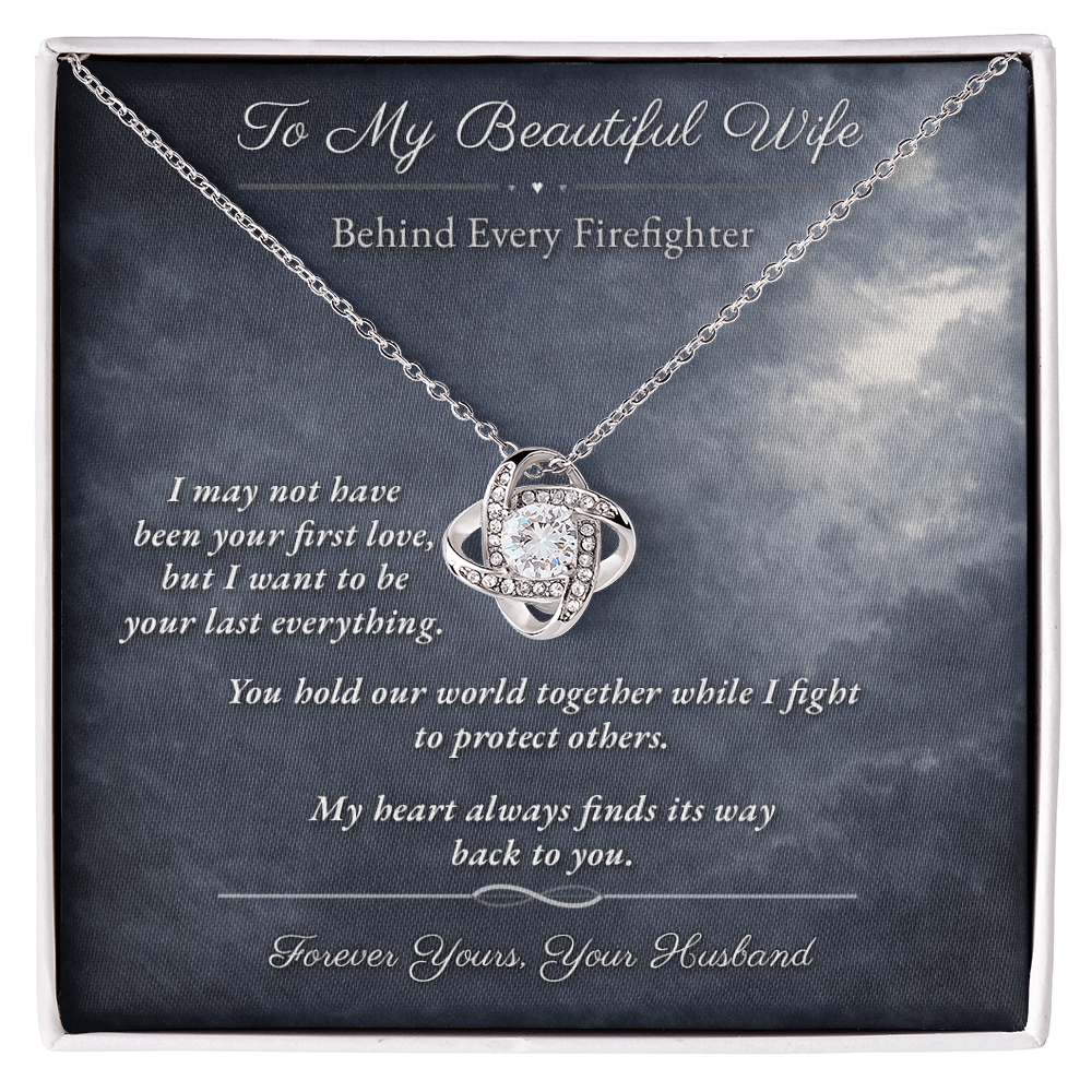 Love Knot Necklace for Lineman Wife Appreciation Gift | Message Card | Strength