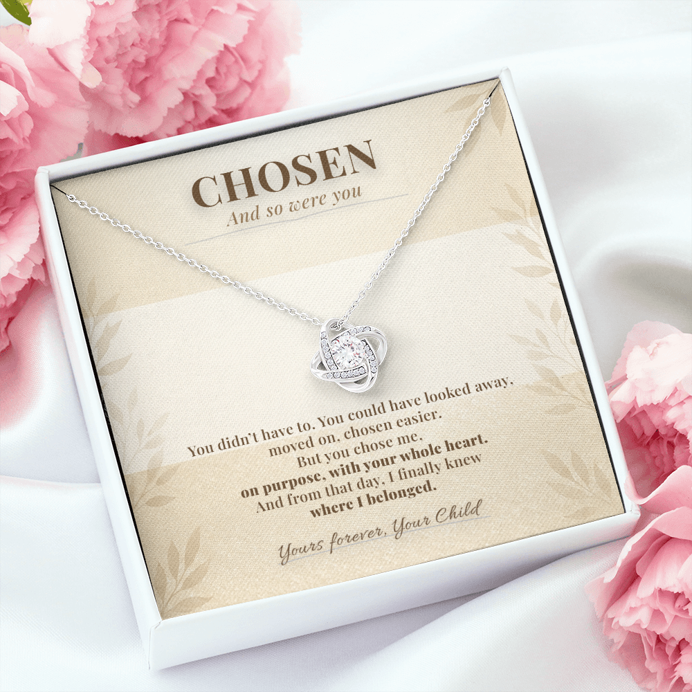 Chosen Love Necklace | Foster Mom & Adoptive Mom Gift | "You Chose Me" Message Card