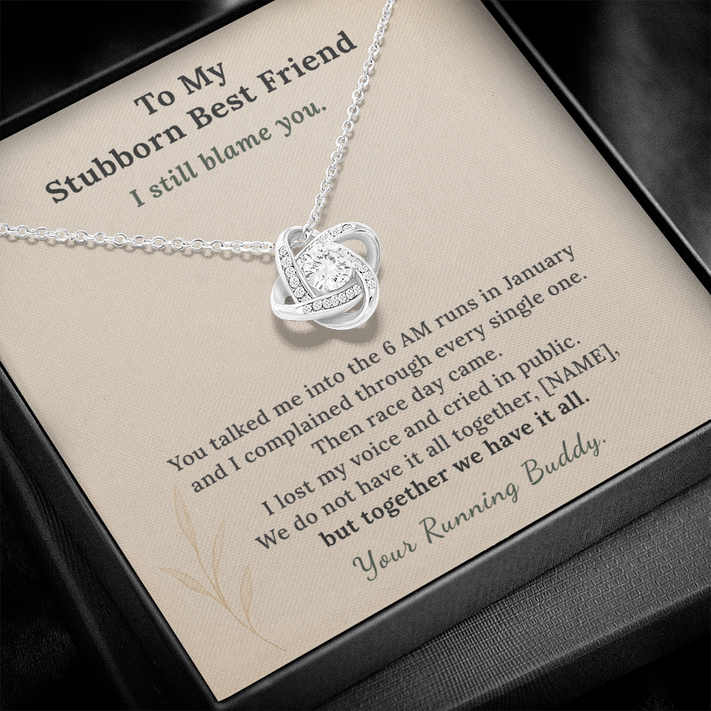 Marathon Finisher Necklace Gift From Running Buddy | Message Card | Knot Pendant Best Friend