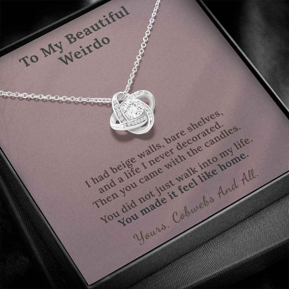 Witchy Wife Necklace Sentimental Gift From Husband | Message Card | Knot Pendant Dark Romance