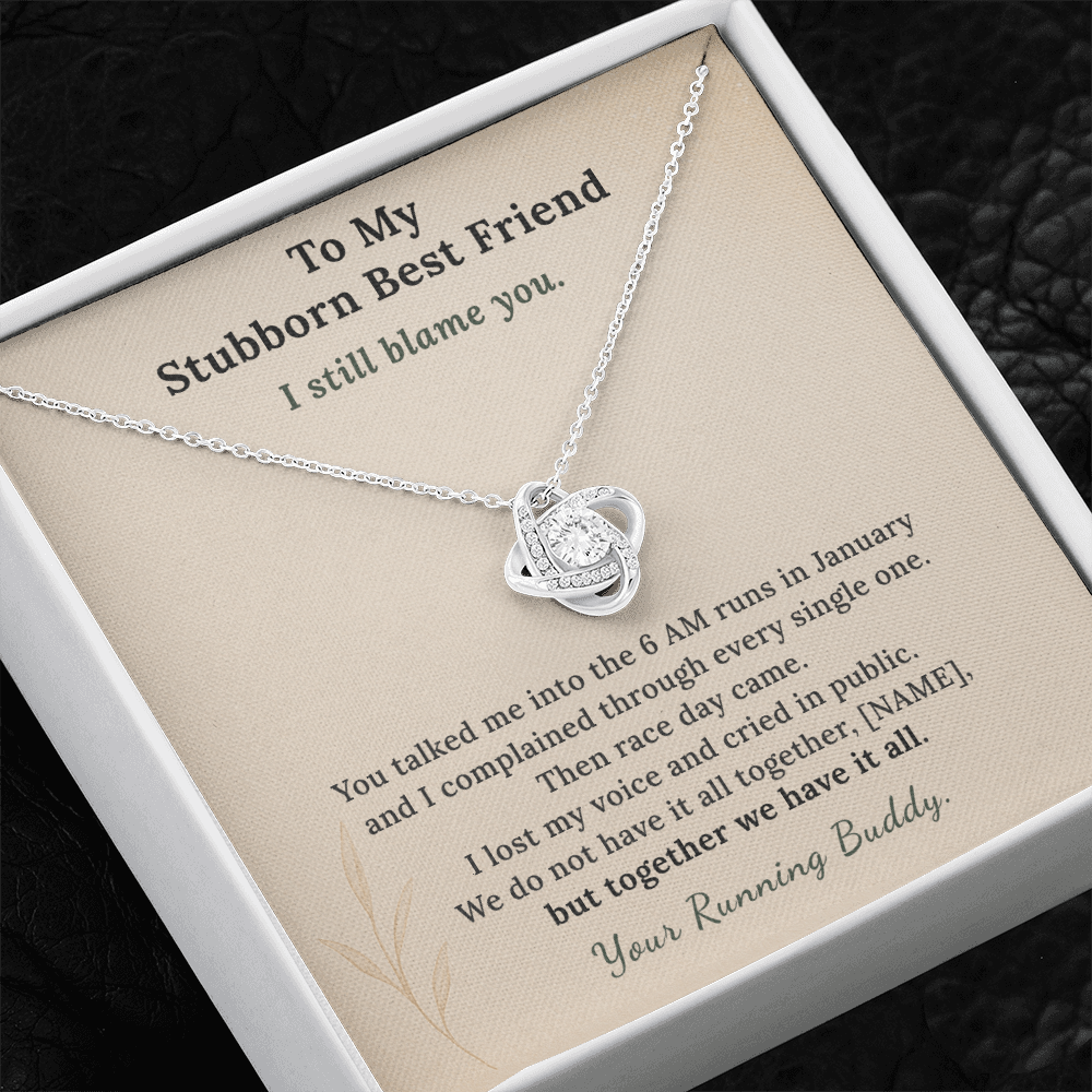 Marathon Finisher Necklace Gift From Running Buddy | Message Card | Knot Pendant Best Friend