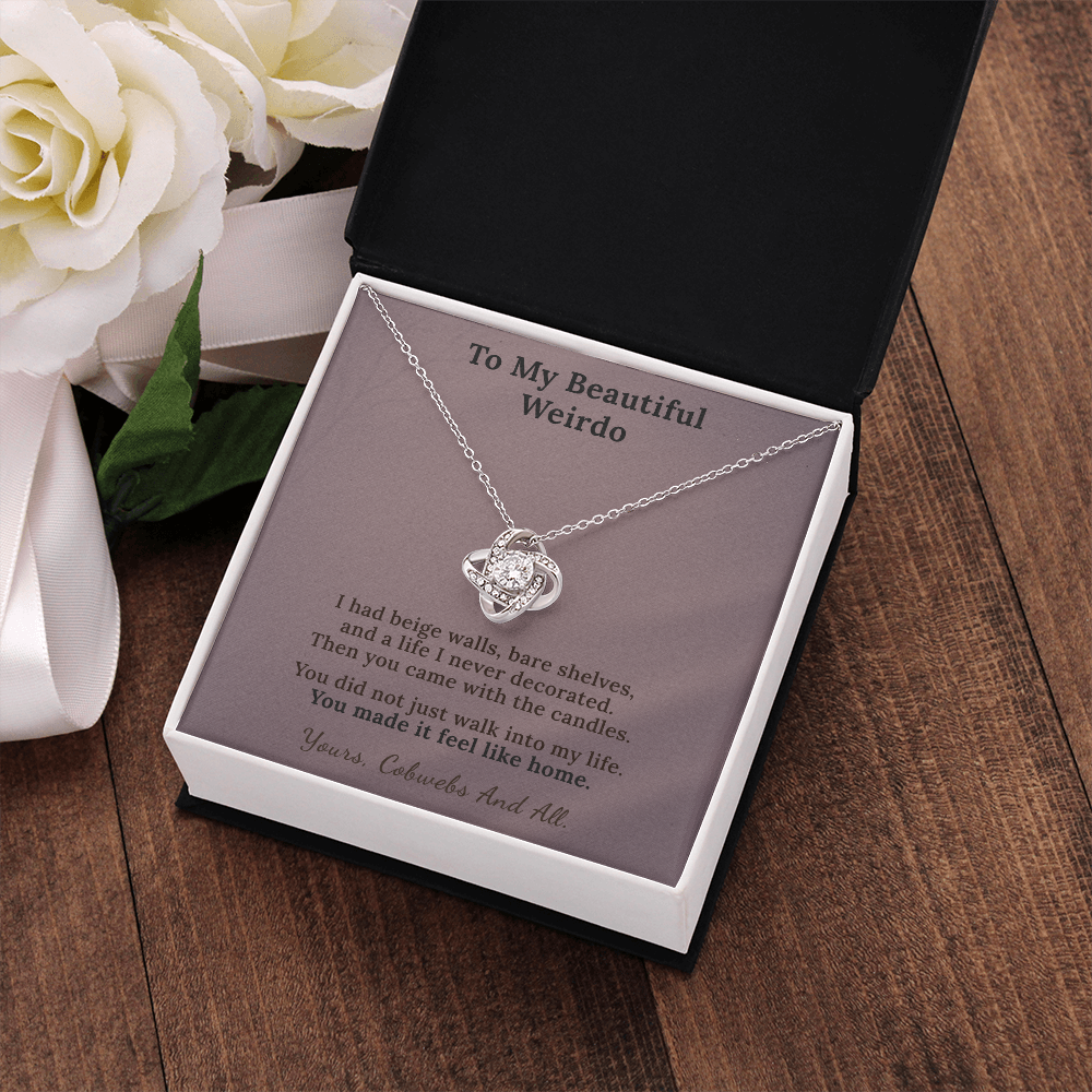 Witchy Wife Necklace Sentimental Gift From Husband | Message Card | Knot Pendant Dark Romance