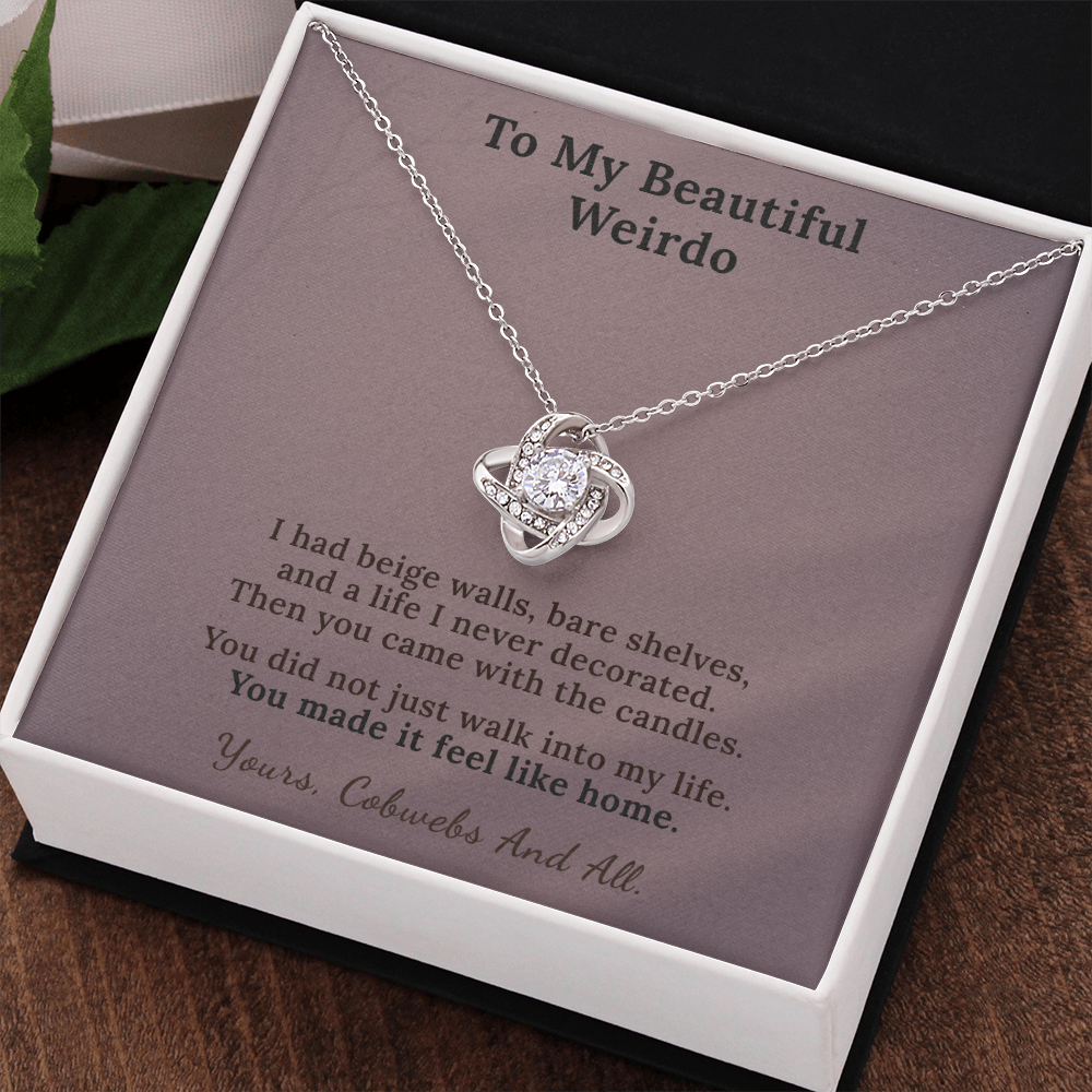Witchy Wife Necklace Sentimental Gift From Husband | Message Card | Knot Pendant Dark Romance