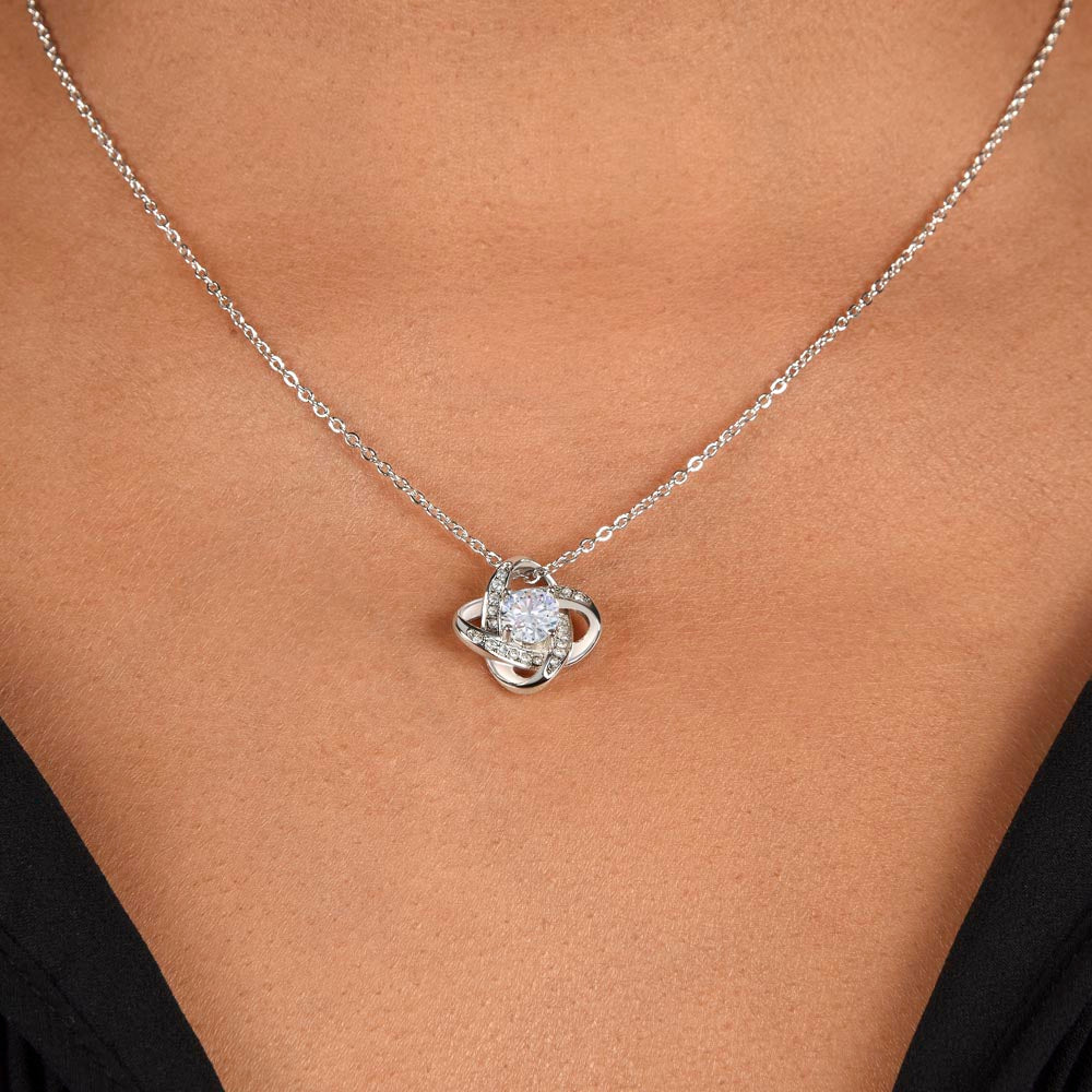 Sister Who Lost Mom Necklace Sentimental Gift | Message Card | Knot Pendant From Sister