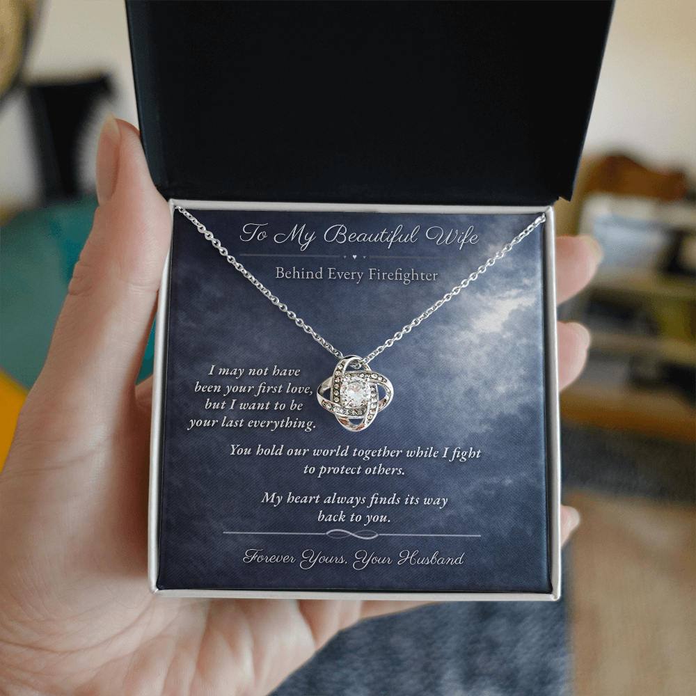 Love Knot Necklace for Lineman Wife Appreciation Gift | Message Card | Strength