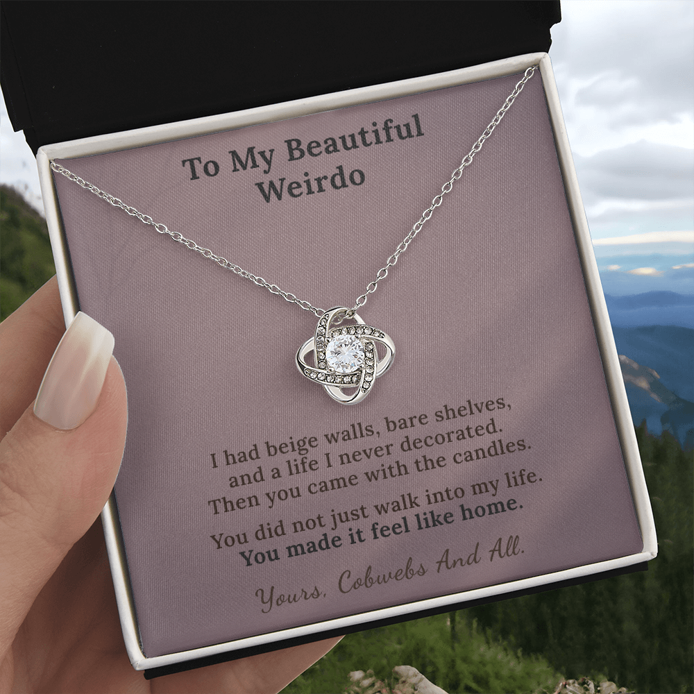 Witchy Wife Necklace Sentimental Gift From Husband | Message Card | Knot Pendant Dark Romance