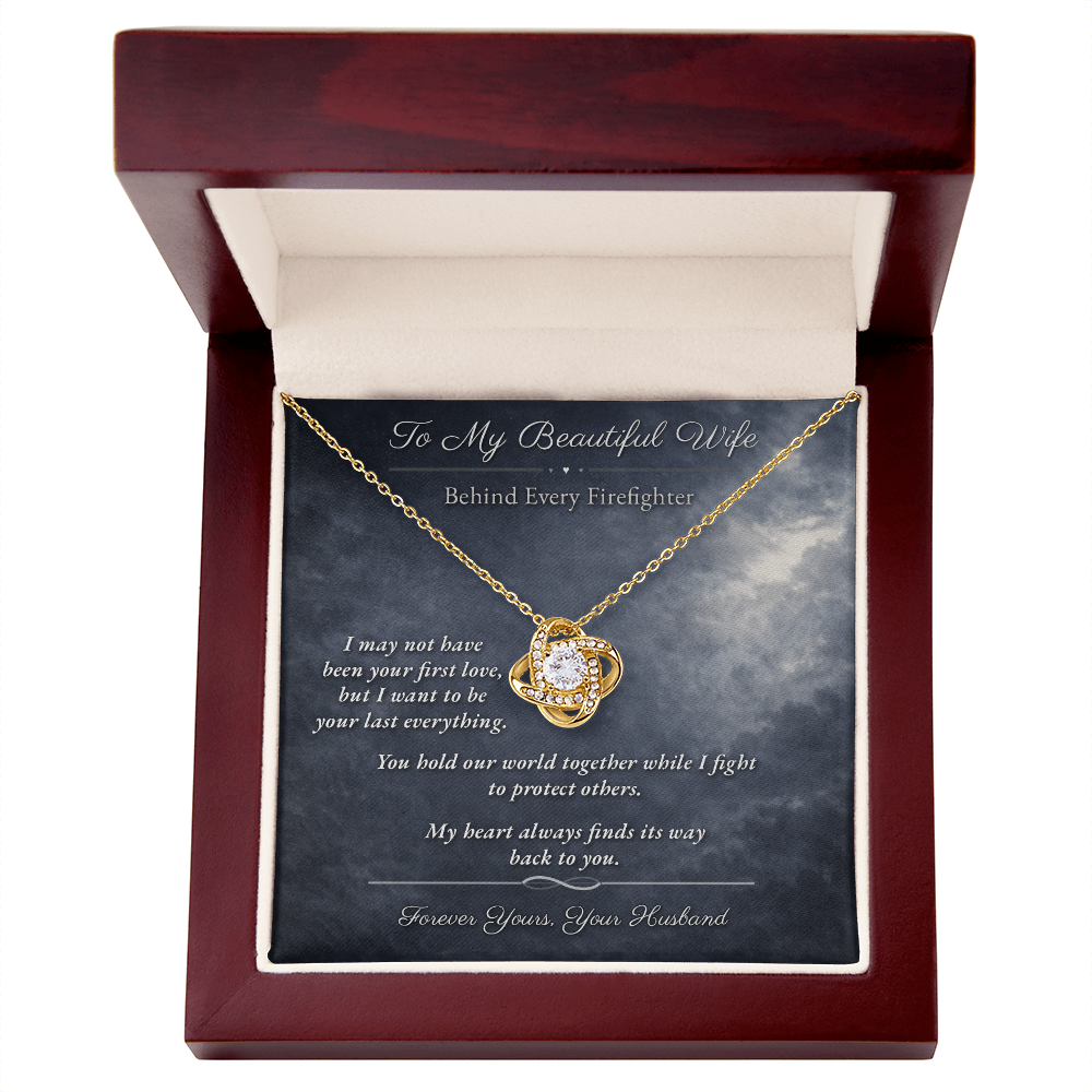 Love Knot Necklace for Lineman Wife Appreciation Gift | Message Card | Strength