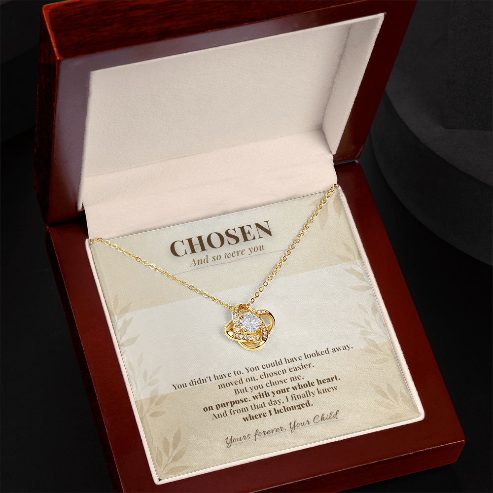 Chosen Love Necklace | Foster Mom & Adoptive Mom Gift | "You Chose Me" Message Card