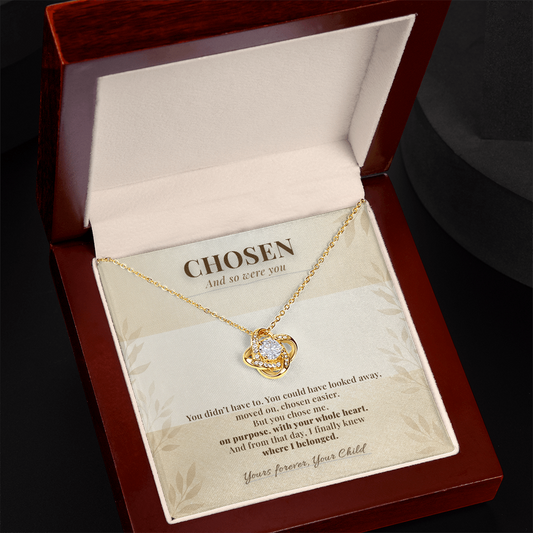 Chosen Love Necklace | Foster Mom & Adoptive Mom Gift | "You Chose Me" Message Card