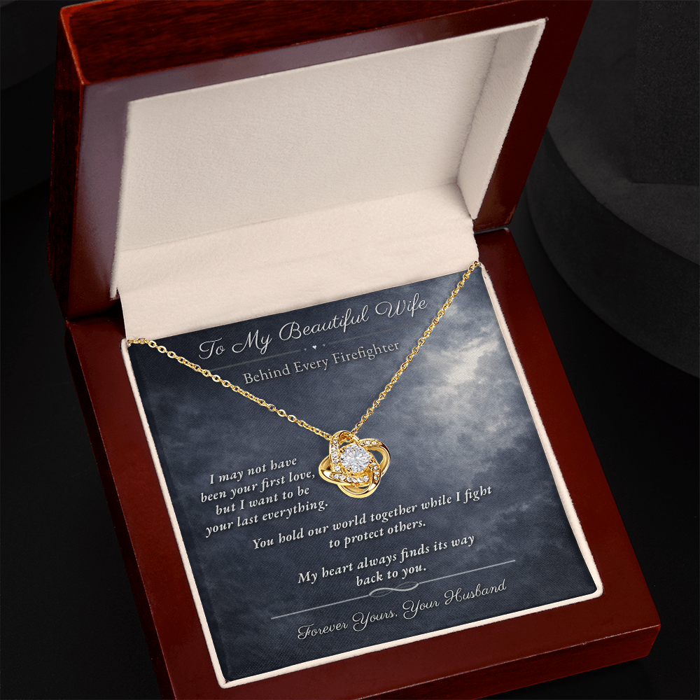 Love Knot Necklace for Lineman Wife Appreciation Gift | Message Card | Strength