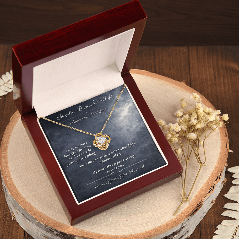 Love Knot Necklace for Lineman Wife Appreciation Gift | Message Card | Strength