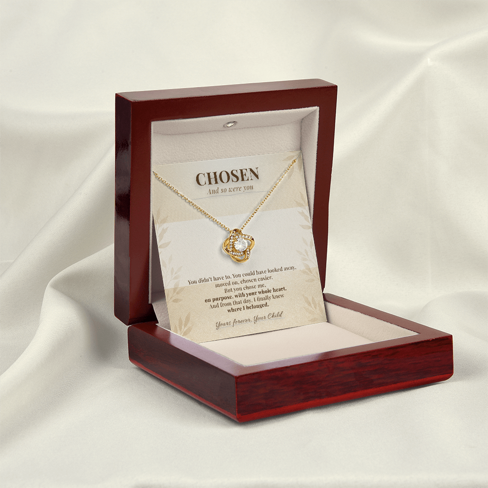 Chosen Love Necklace | Foster Mom & Adoptive Mom Gift | "You Chose Me" Message Card