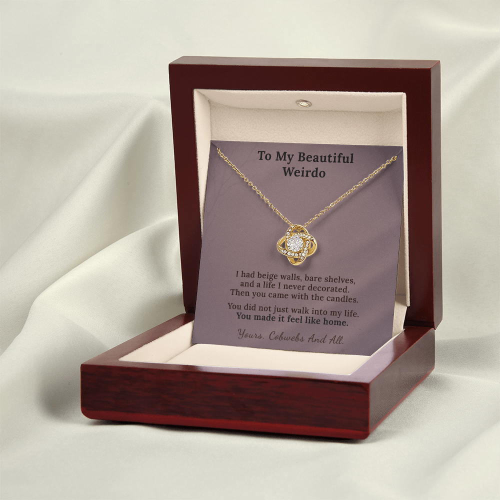 Witchy Wife Necklace Sentimental Gift From Husband | Message Card | Knot Pendant Dark Romance
