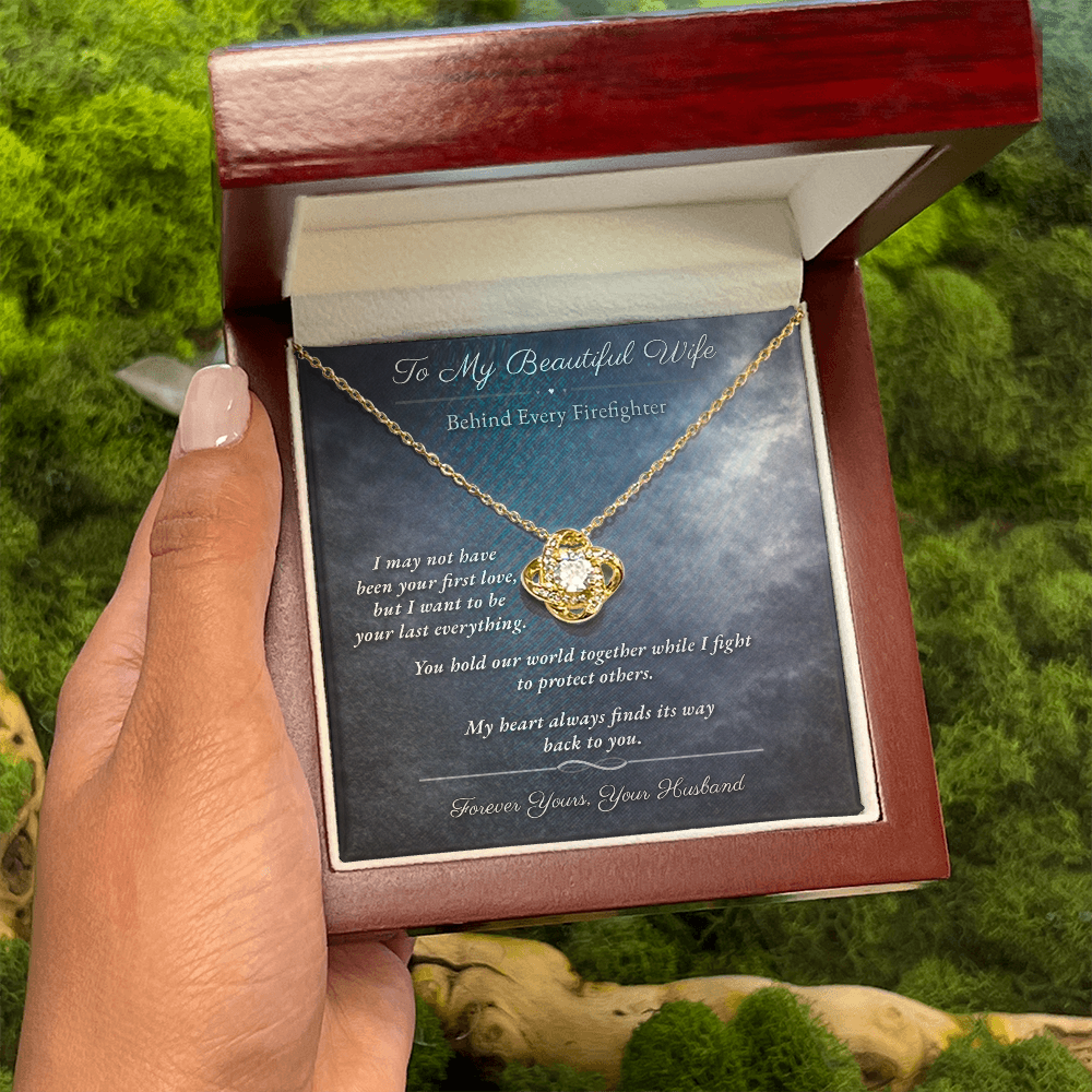 Love Knot Necklace for Lineman Wife Appreciation Gift | Message Card | Strength