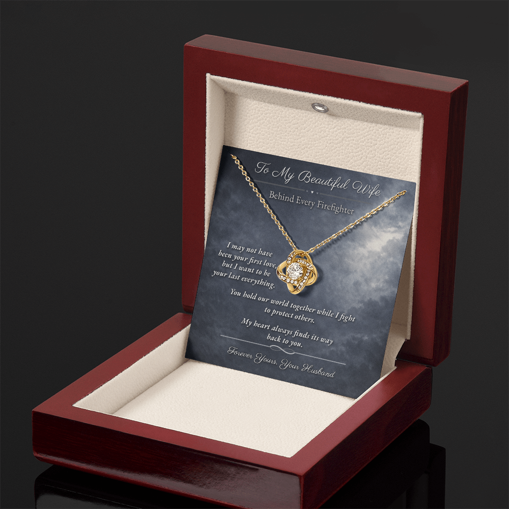 Love Knot Necklace for Lineman Wife Appreciation Gift | Message Card | Strength