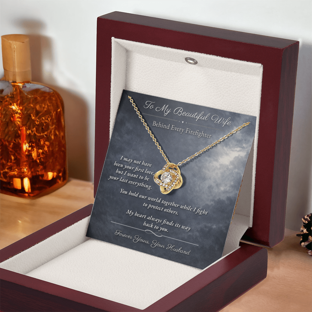 Love Knot Necklace for Lineman Wife Appreciation Gift | Message Card | Strength