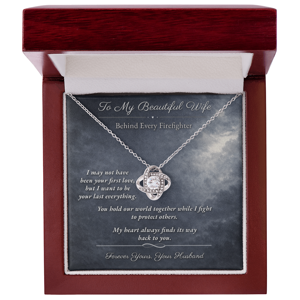 Love Knot Necklace for Lineman Wife Appreciation Gift | Message Card | Strength