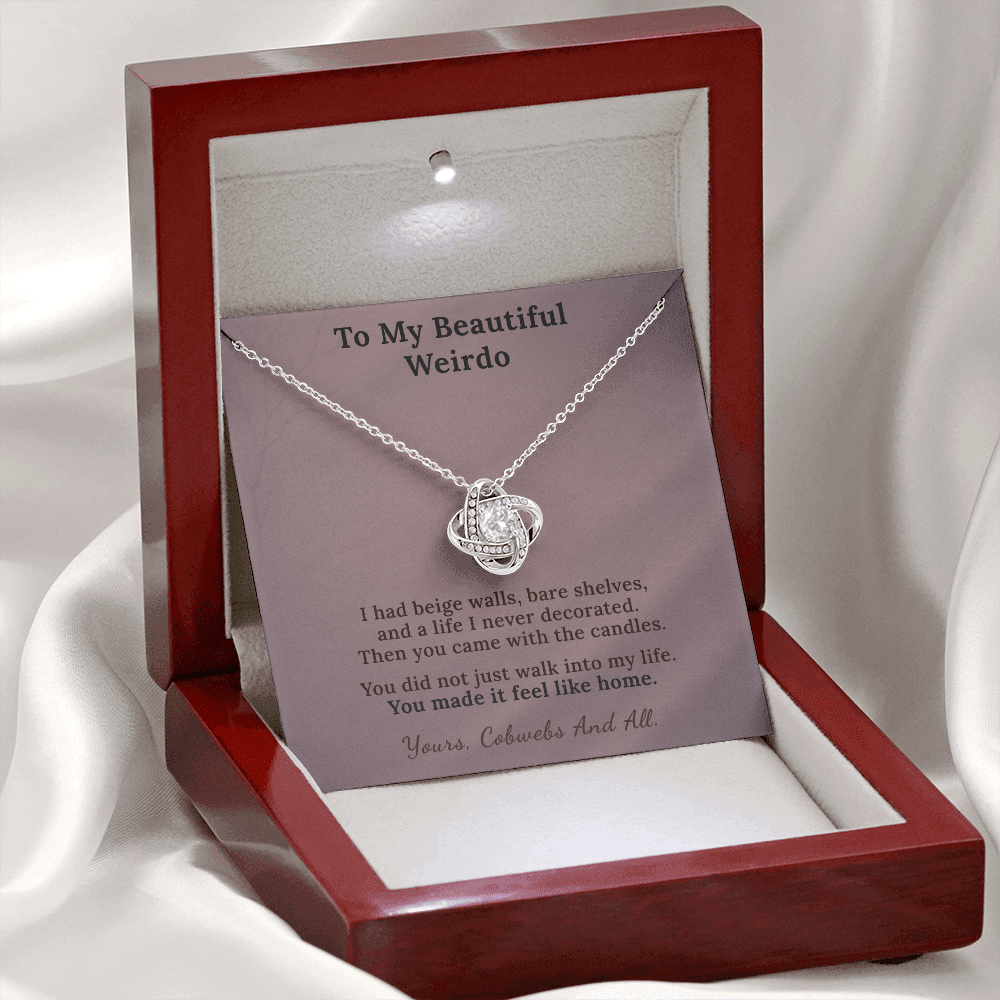 Witchy Wife Necklace Sentimental Gift From Husband | Message Card | Knot Pendant Dark Romance