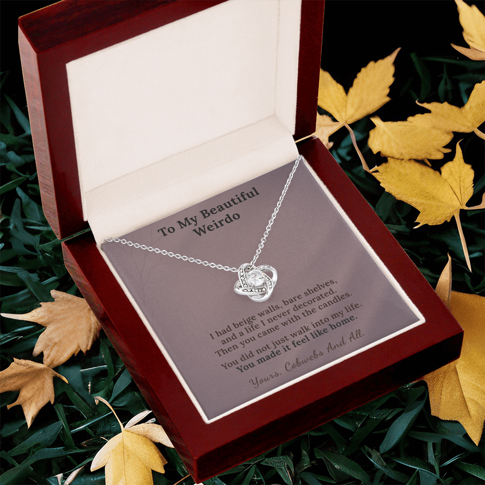 Witchy Wife Necklace Sentimental Gift From Husband | Message Card | Knot Pendant Dark Romance
