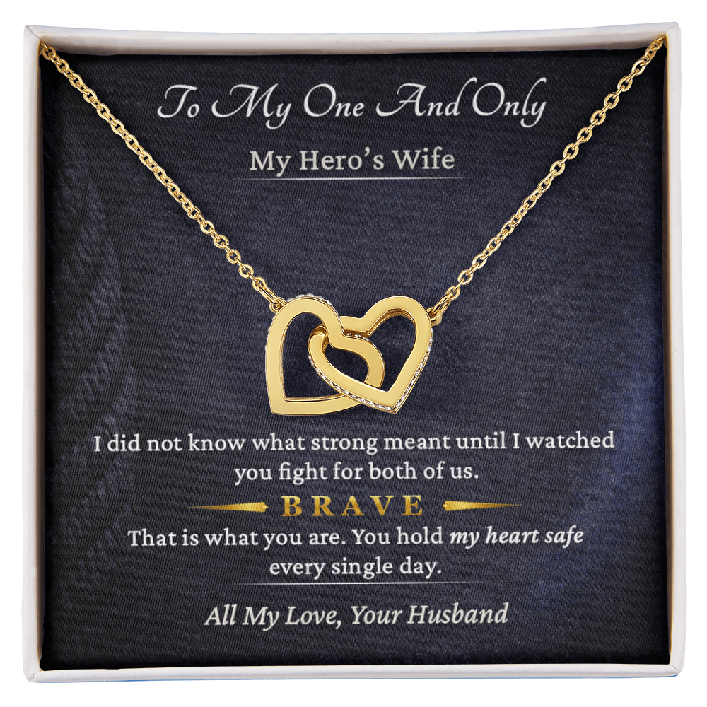 Interlocking Hearts Necklace for Lineman Wife Couple Gift | Message Card | Love