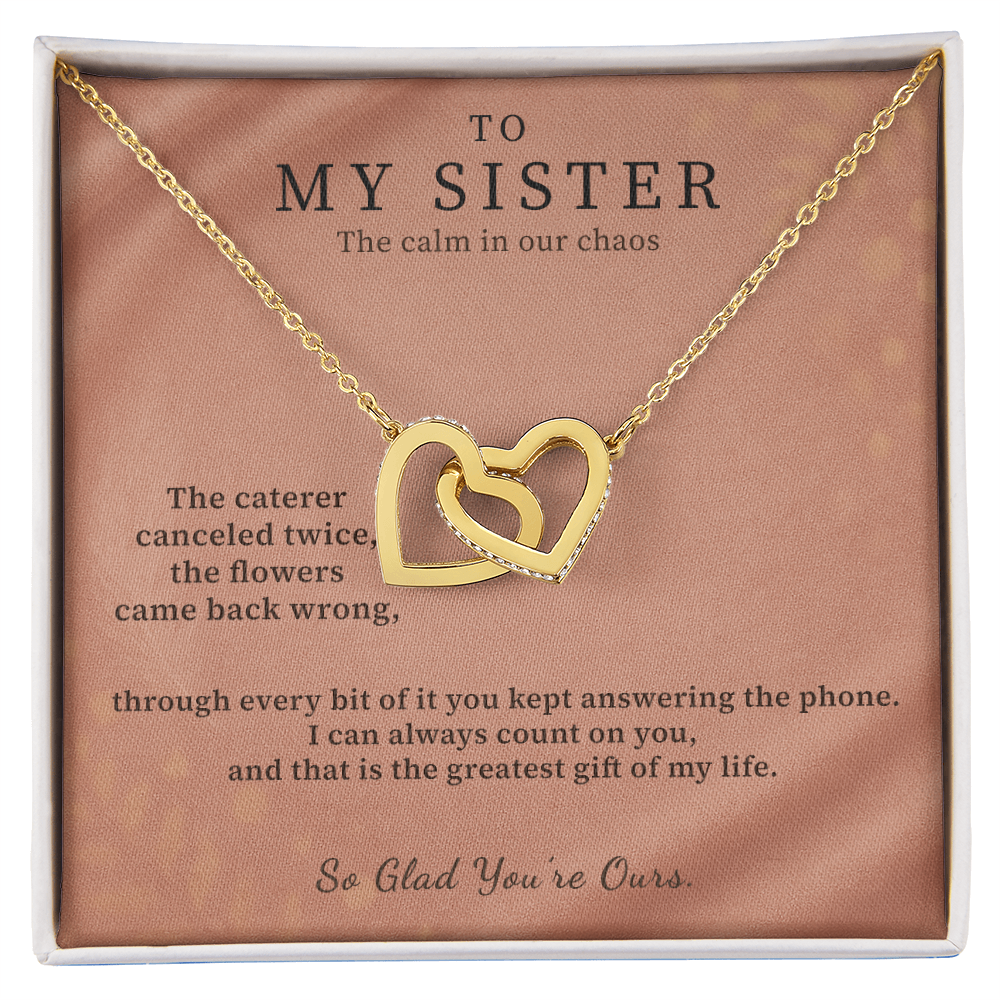 Wife Of My Brother Necklace Bridal Welcome Gift | Message Card | Two Hearts Pendant