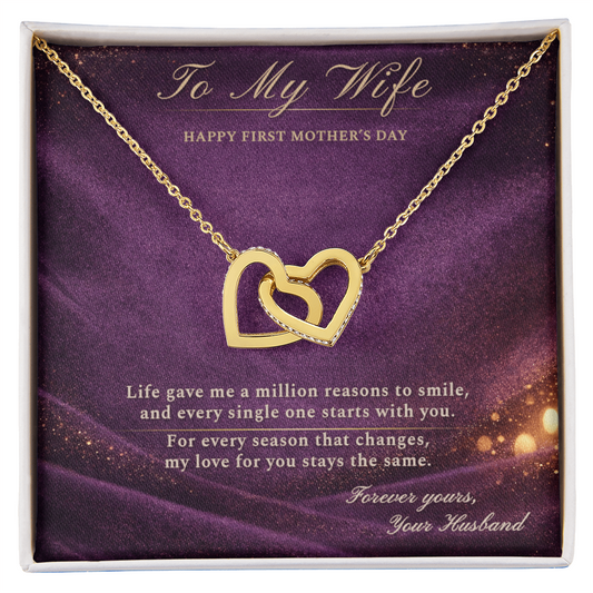 Expecting Mom Necklace Pregnancy Gift | Message Card | Two Hearts Pendant