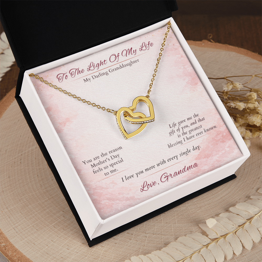 Granddaughter Necklace Sweet 16 Gift From Grandma | Prom | Message Card | Two Hearts