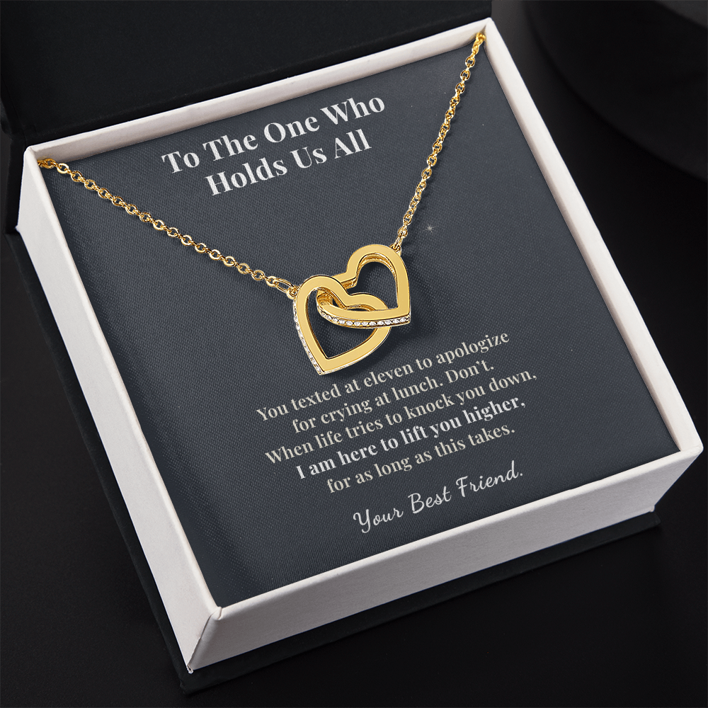 Best Friend Necklace Mother Loss Gift From Friend | Message Card | Two Hearts Pendant