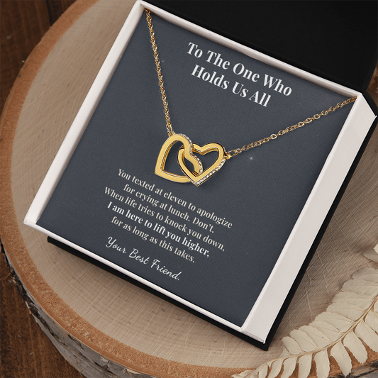 Best Friend Necklace Mother Loss Gift From Friend | Message Card | Two Hearts Pendant