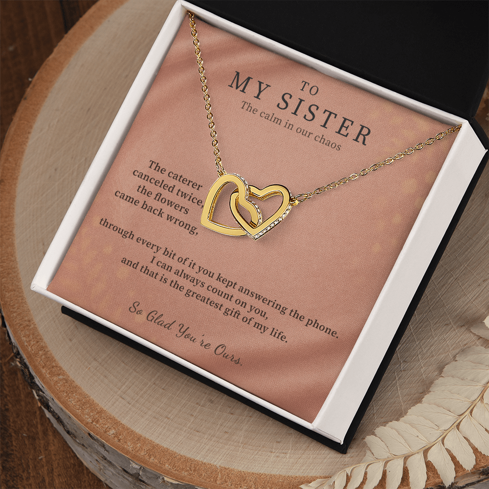 Wife Of My Brother Necklace Bridal Welcome Gift | Message Card | Two Hearts Pendant
