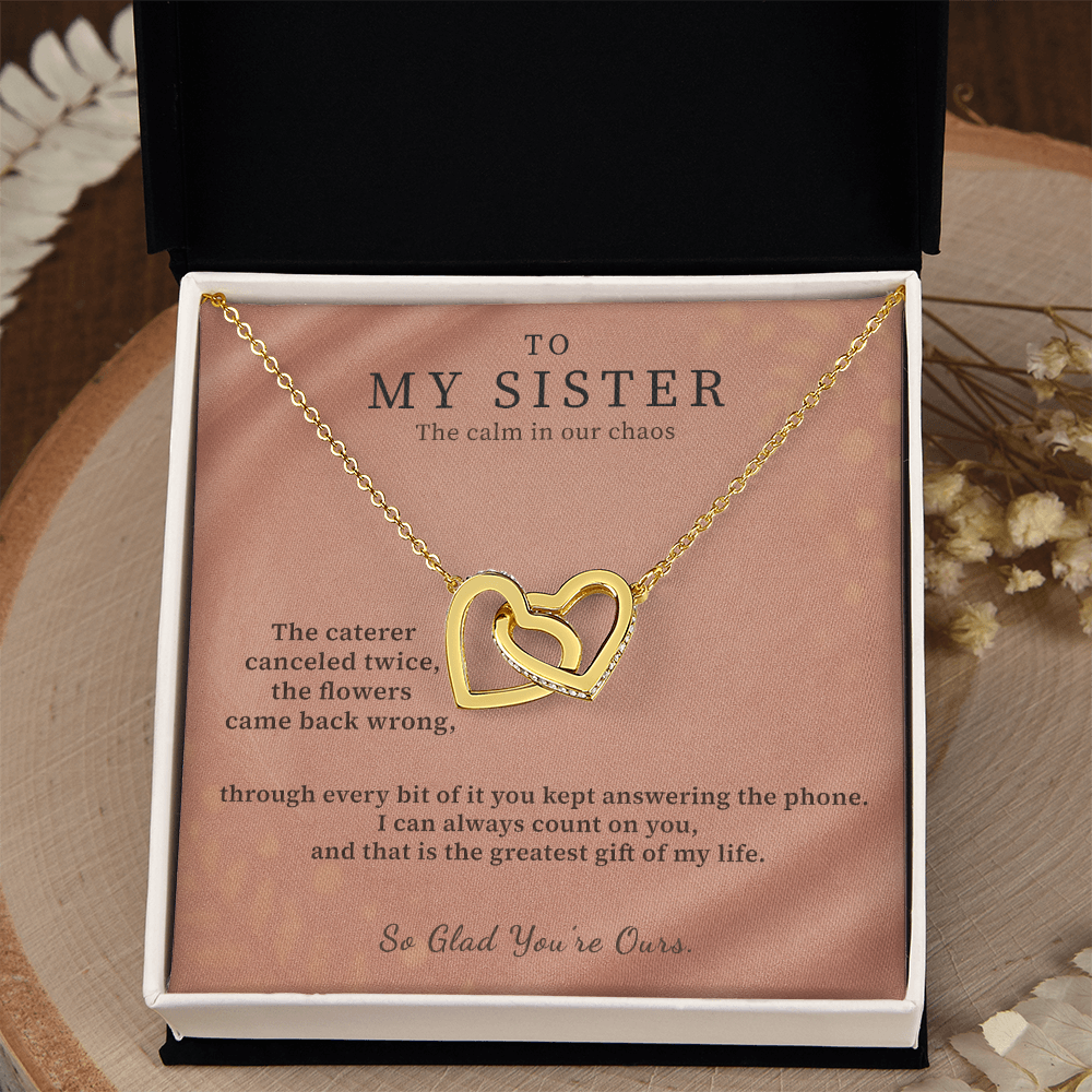 Wife Of My Brother Necklace Bridal Welcome Gift | Message Card | Two Hearts Pendant