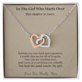 Daughter Necklace New Home Gift From Mom | Message Card | Two Hearts Pendant