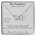 Daughter Necklace Support Gift From Mother | Message Card | Two Hearts Pendant Strength