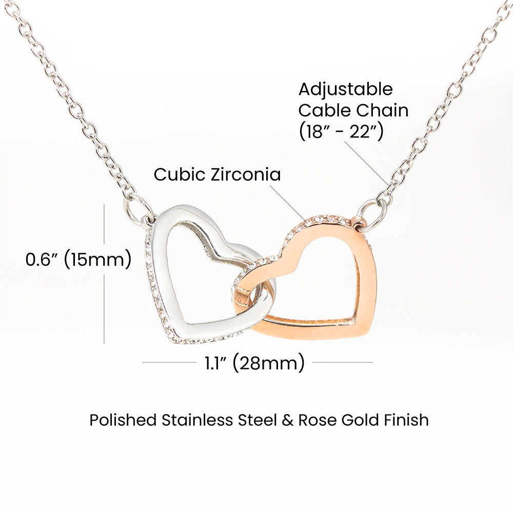 Little Sister Necklace Gift From Big Sis | Fiercely Loyal | Message Card | Two Hearts