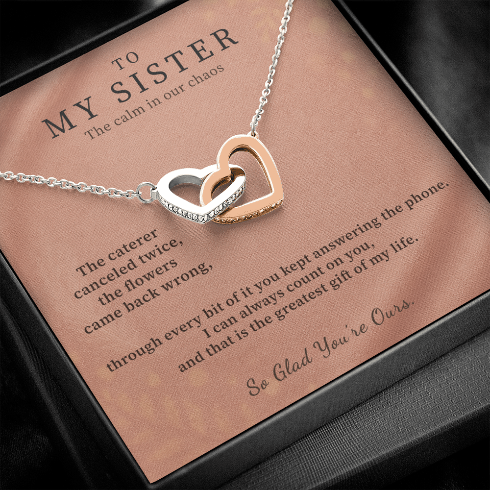 Wife Of My Brother Necklace Bridal Welcome Gift | Message Card | Two Hearts Pendant