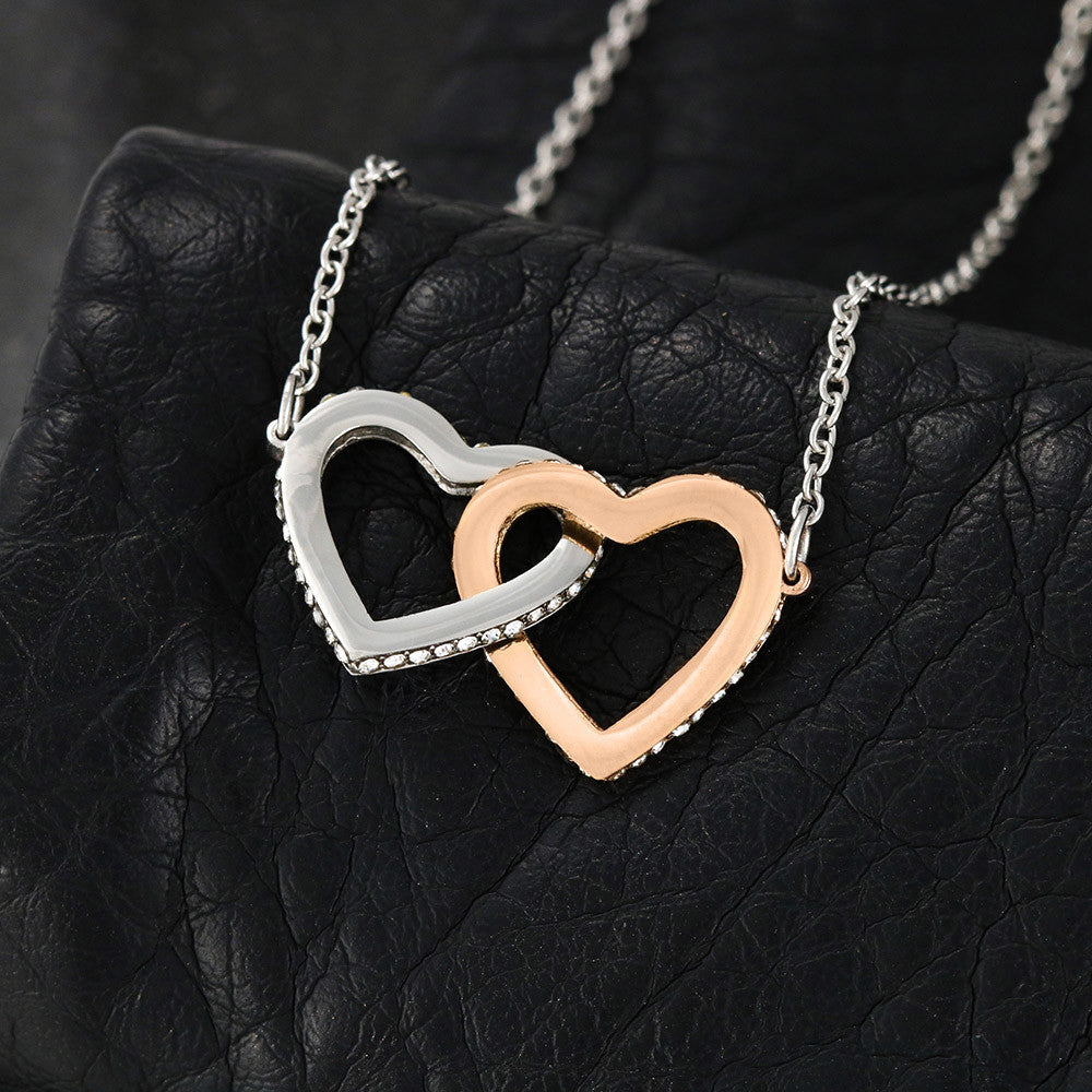 Daughter Necklace Support Gift From Mother | Message Card | Two Hearts Pendant Strength